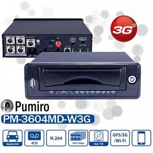 Pumiro PM-3604MD-W3G Mobil DVR Opsiyonel GPS Secenekli Realtime Mobil DVR Kayıt Cihazı